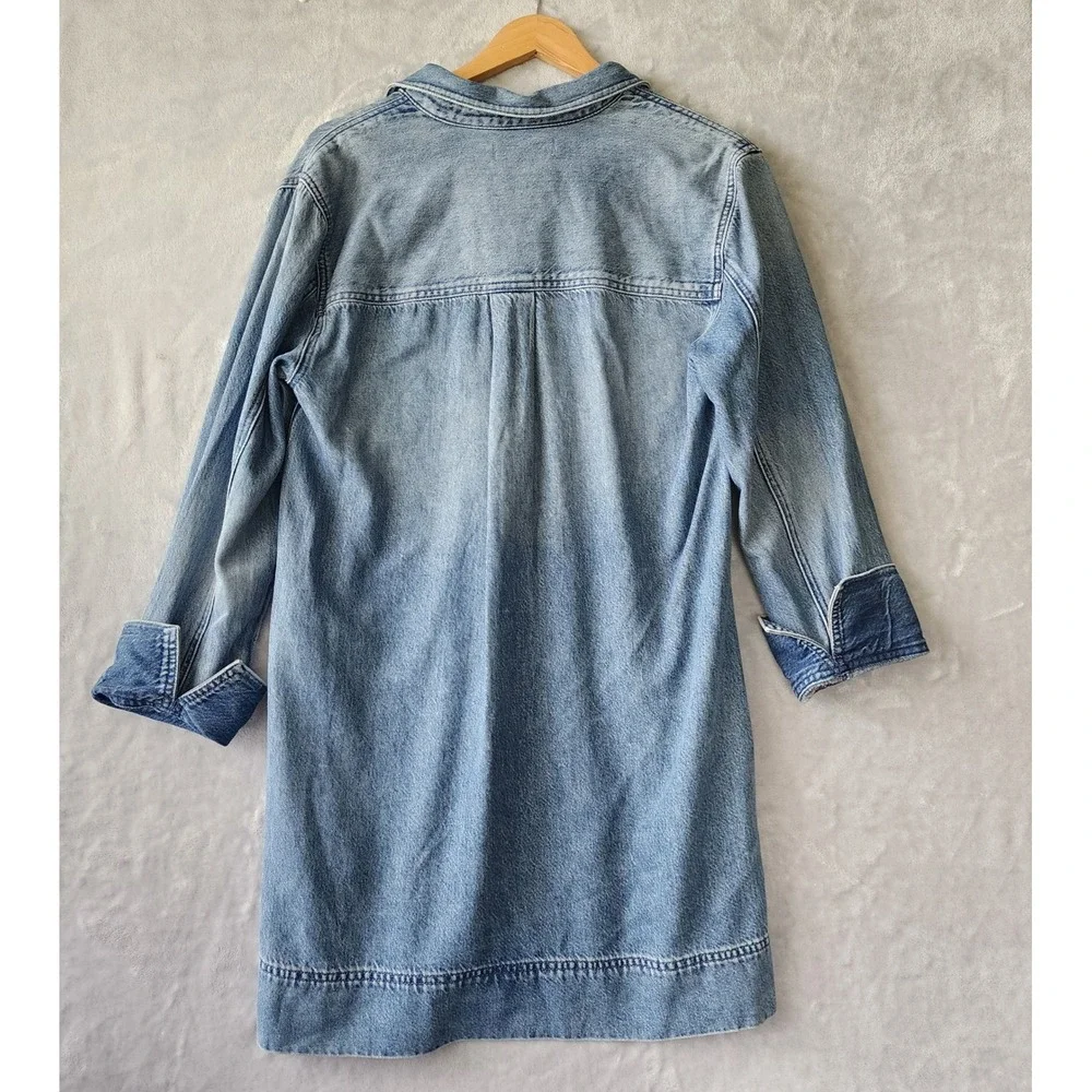 Madewell Denim Dress Womens Size Small Blue Relaxed Fit Pockets Popover Mini NWT